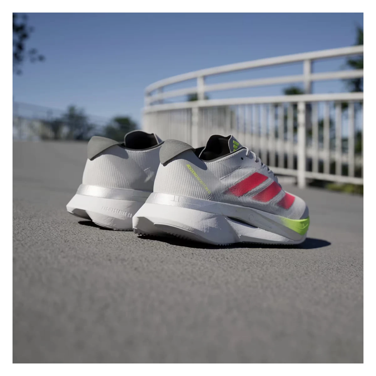 adidas Adizero Boston 12 Dash Grey Lucid Red Lucid Lemon (Women's)