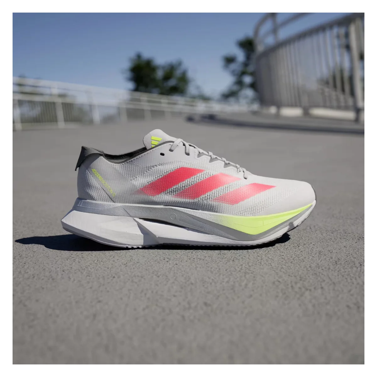 adidas Adizero Boston 12 Dash Grey Lucid Red Lucid Lemon (Women's)