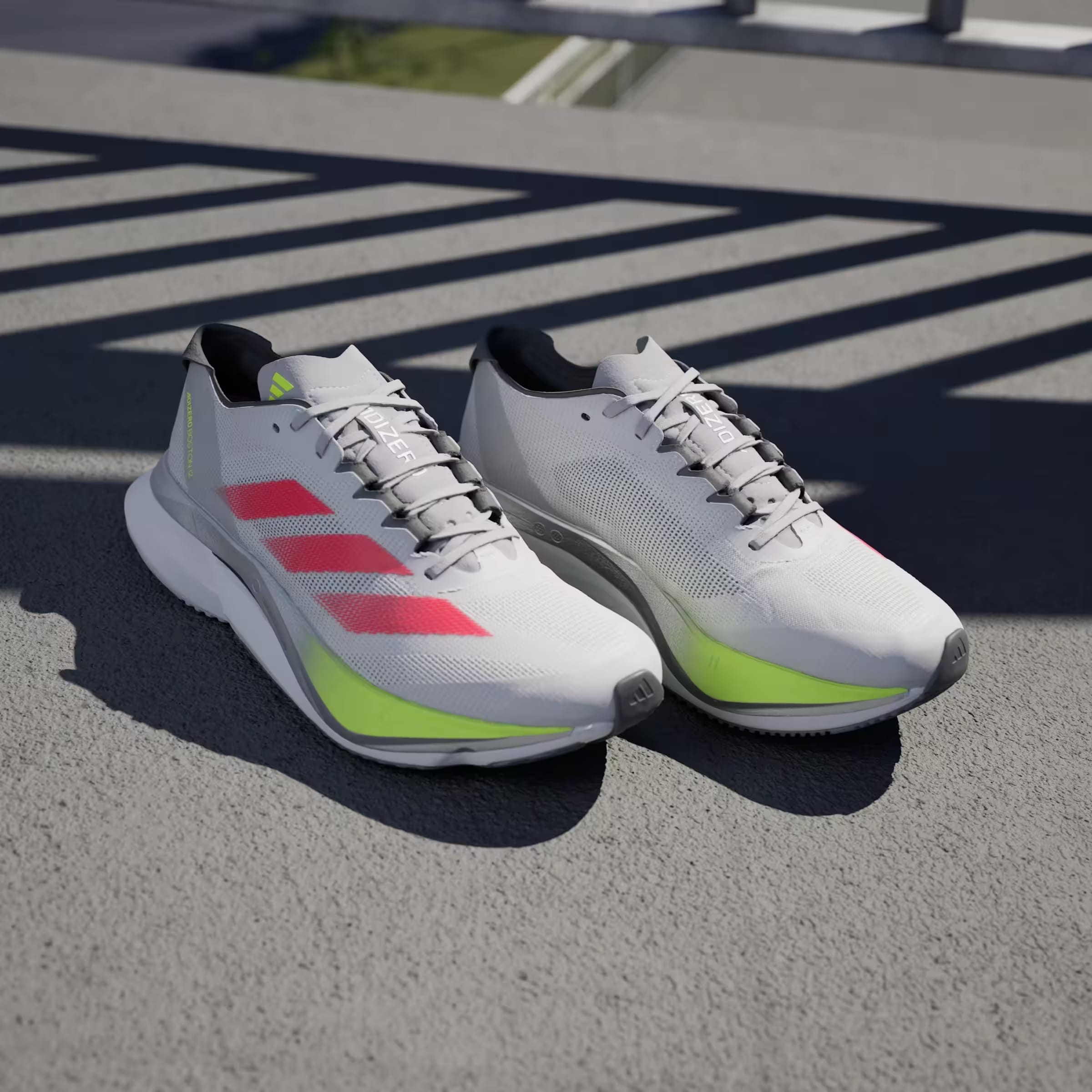 adidas Adizero Boston 12 Dash Grey Lucid Red Lucid Lemon (Women's)