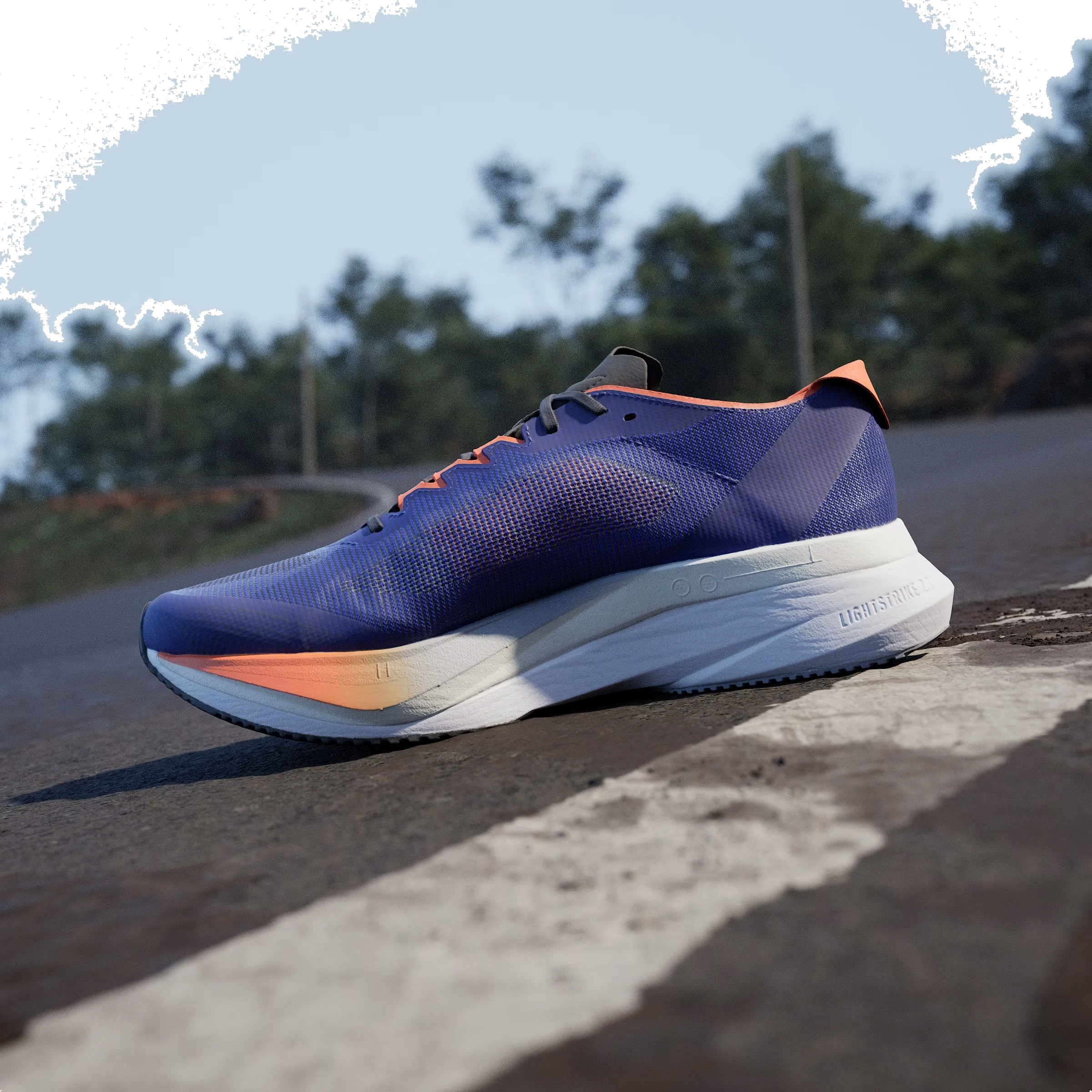 adidas Adizero Boston 12 Lucid Blue Cloud White Impact Orange