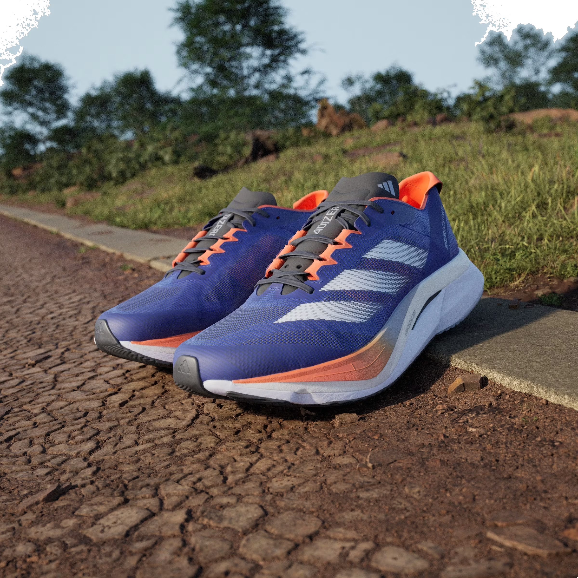 adidas Adizero Boston 12 Lucid Blue Cloud White Impact Orange
