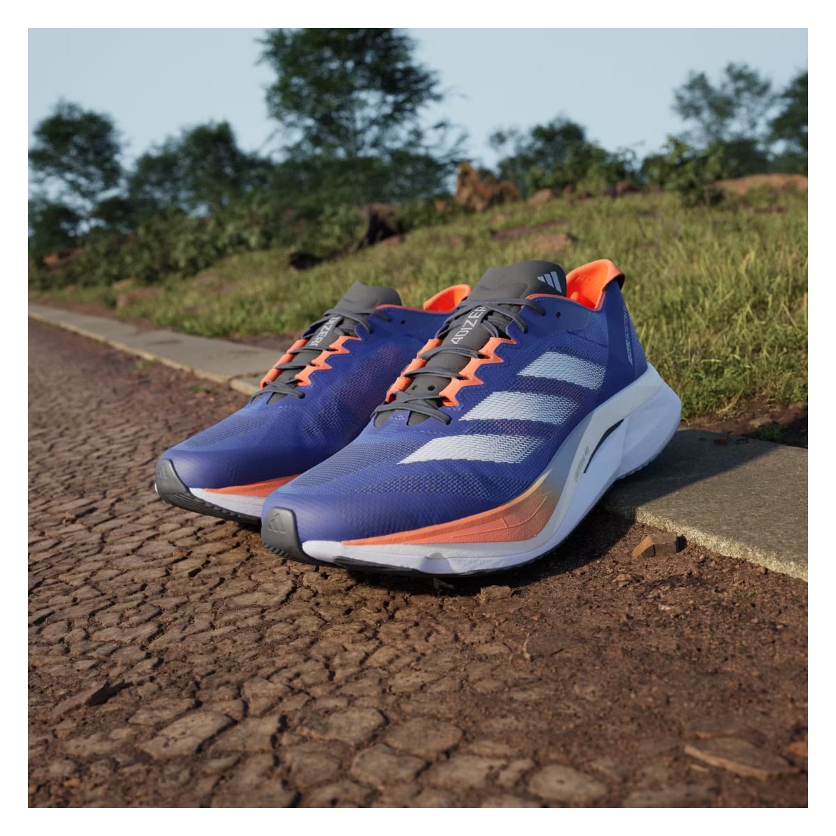 adidas Adizero Boston 12 Lucid Blue Cloud White Impact Orange