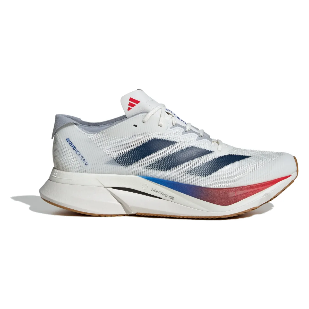 adidas Adizero Boston 12 Core White Dark Blue Pure Ruby