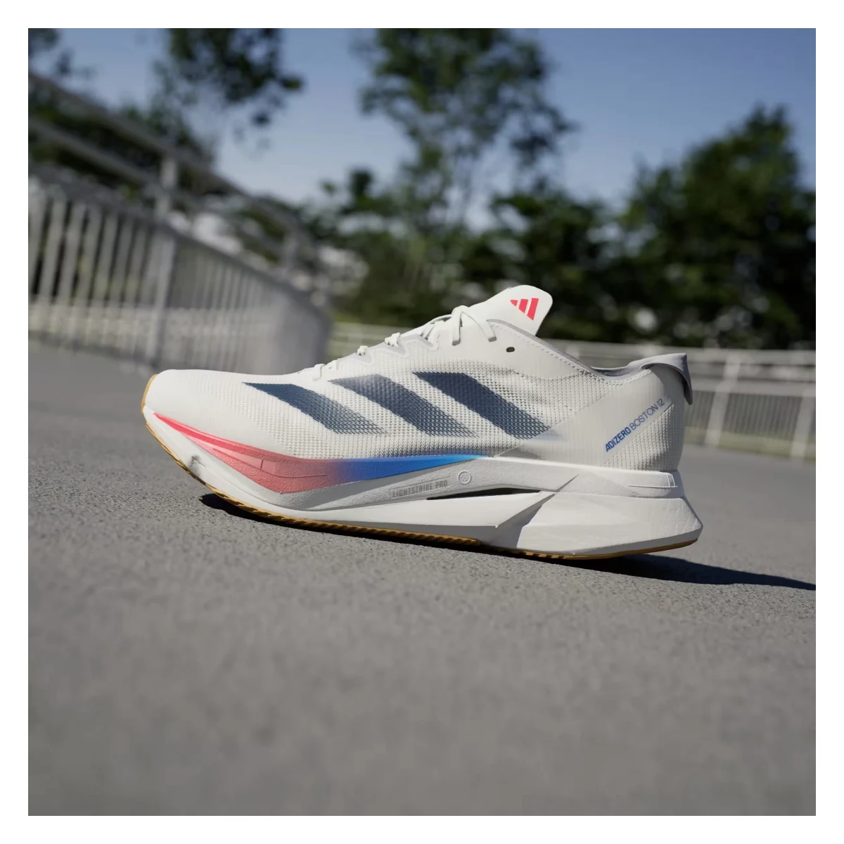 adidas Adizero Boston 12 Core White Dark Blue Pure Ruby