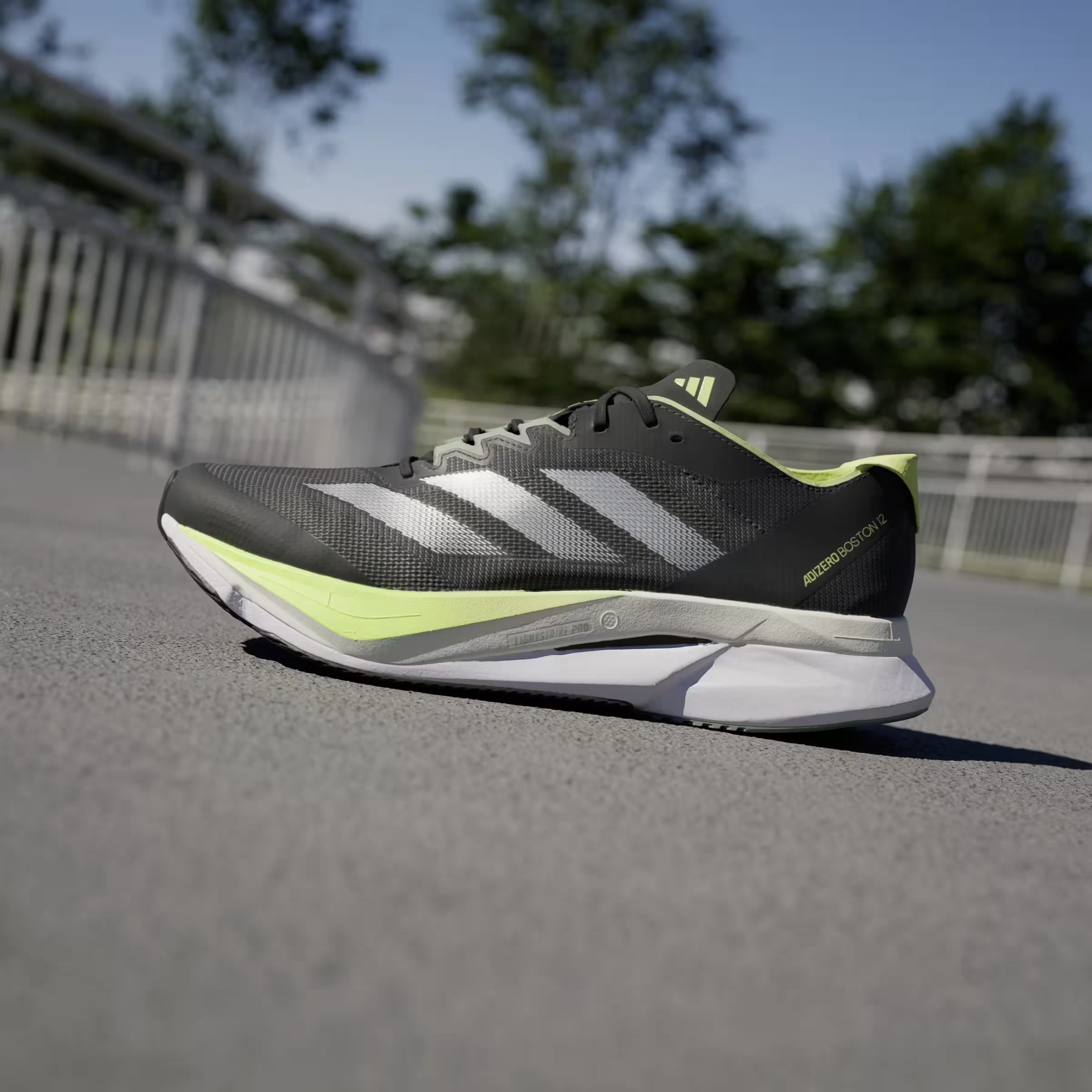 adidas Adizero Boston 12 Aurora Ink Silver Metallic Pulse Lime