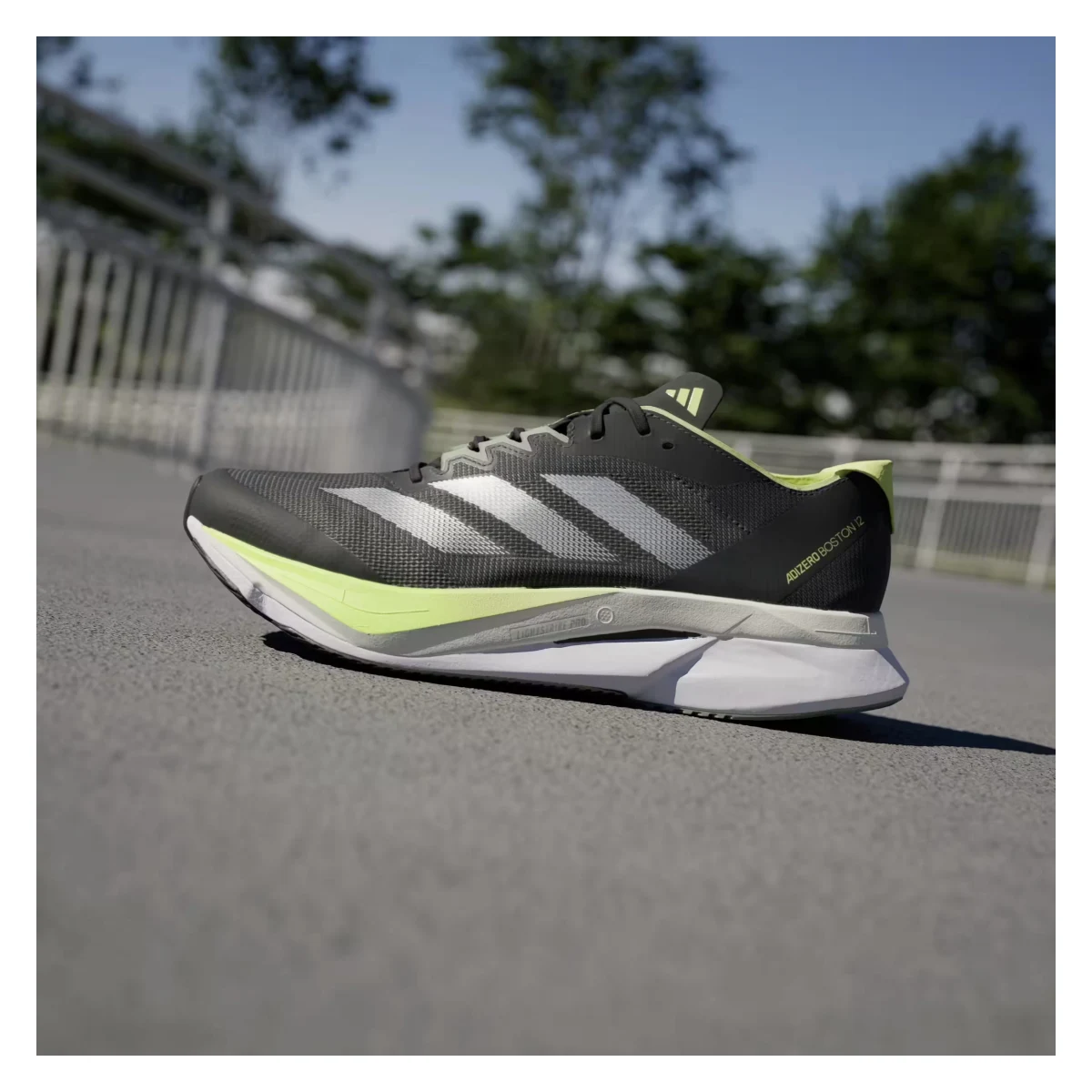 adidas Adizero Boston 12 Aurora Ink Silver Metallic Pulse Lime