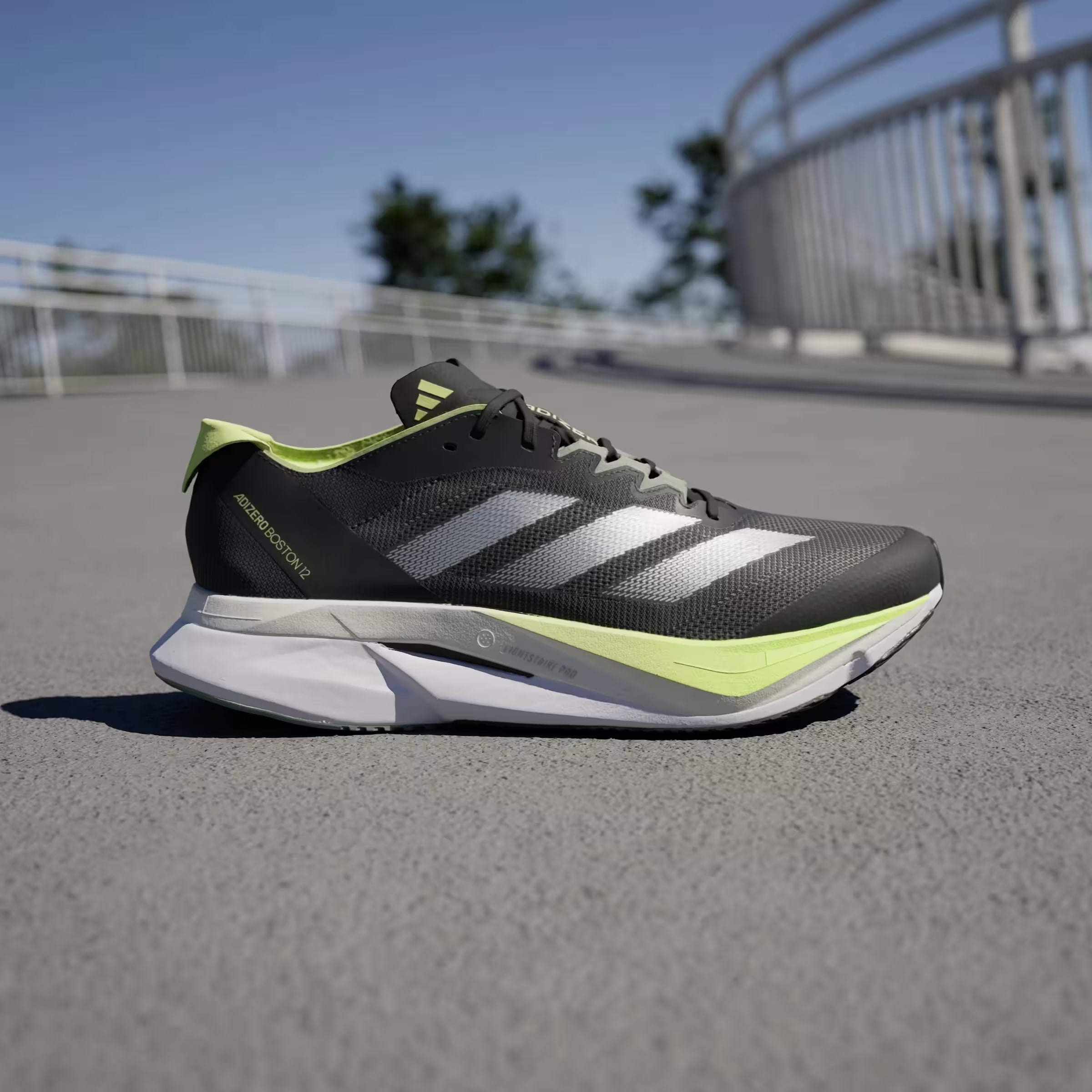 adidas Adizero Boston 12 Aurora Ink Silver Metallic Pulse Lime