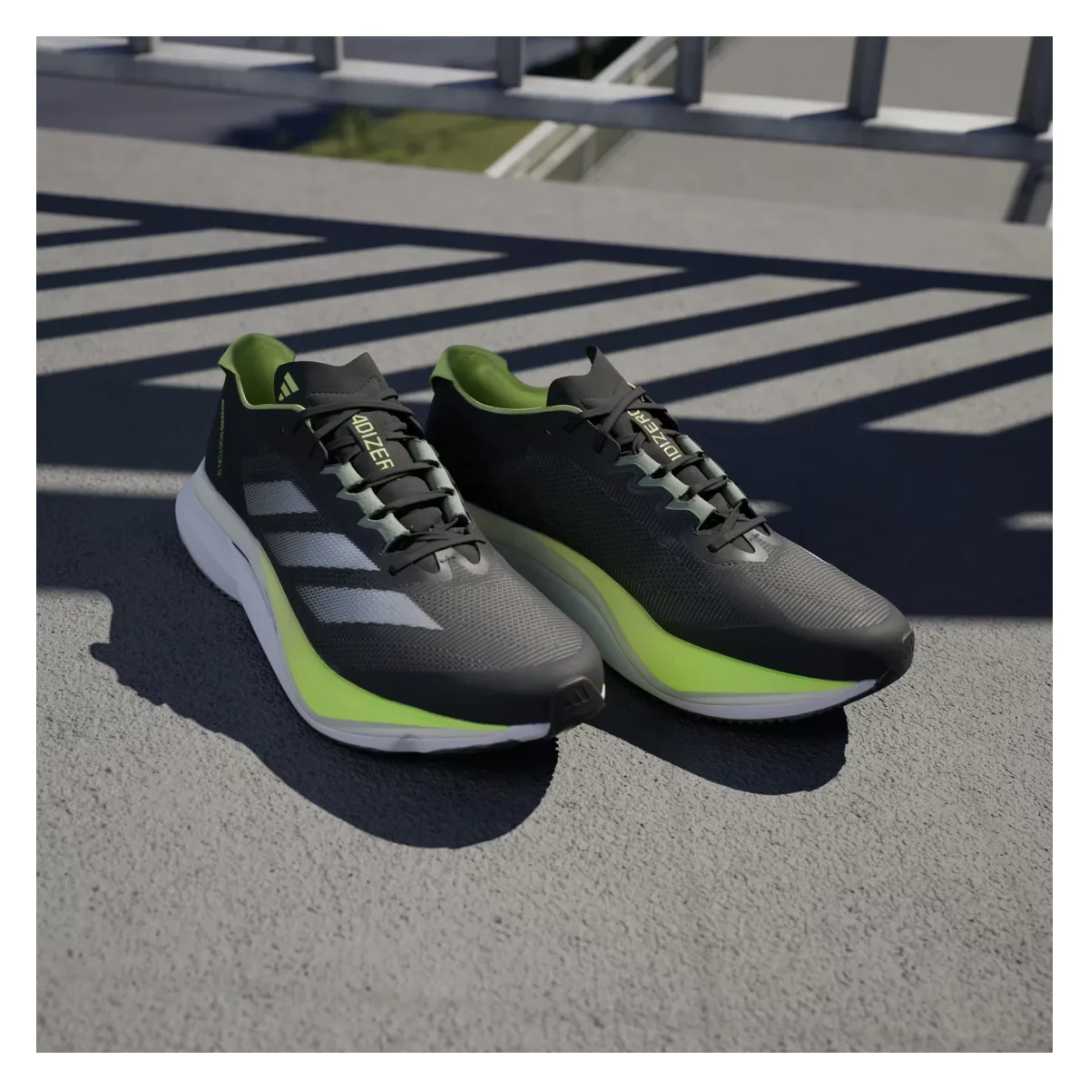 adidas Adizero Boston 12 Aurora Ink Silver Metallic Pulse Lime