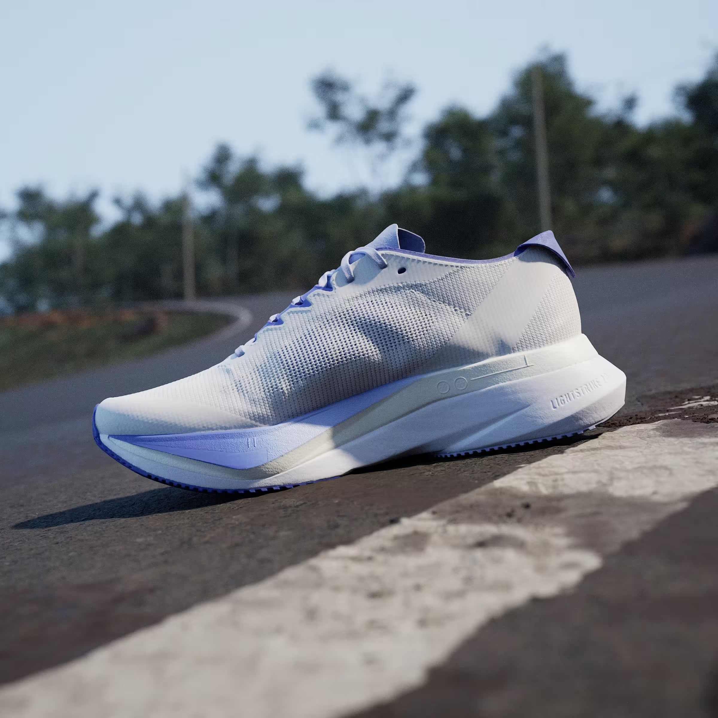 adidas Adizero Boston 12 Cloud White Lucid Blue Cobalt Blue (Women's)