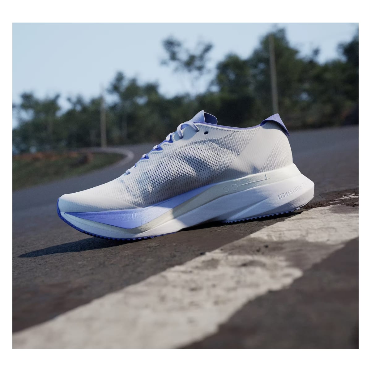 adidas Adizero Boston 12 Cloud White Lucid Blue Cobalt Blue (Women's)