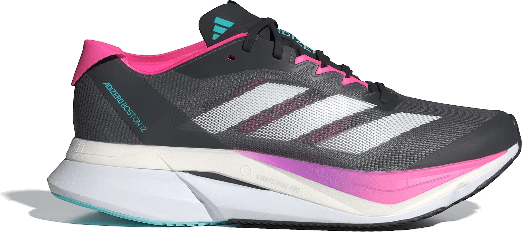 adidas Adizero Boston 12 Grey Five Crystal Jade Lucid Pink (Women's)