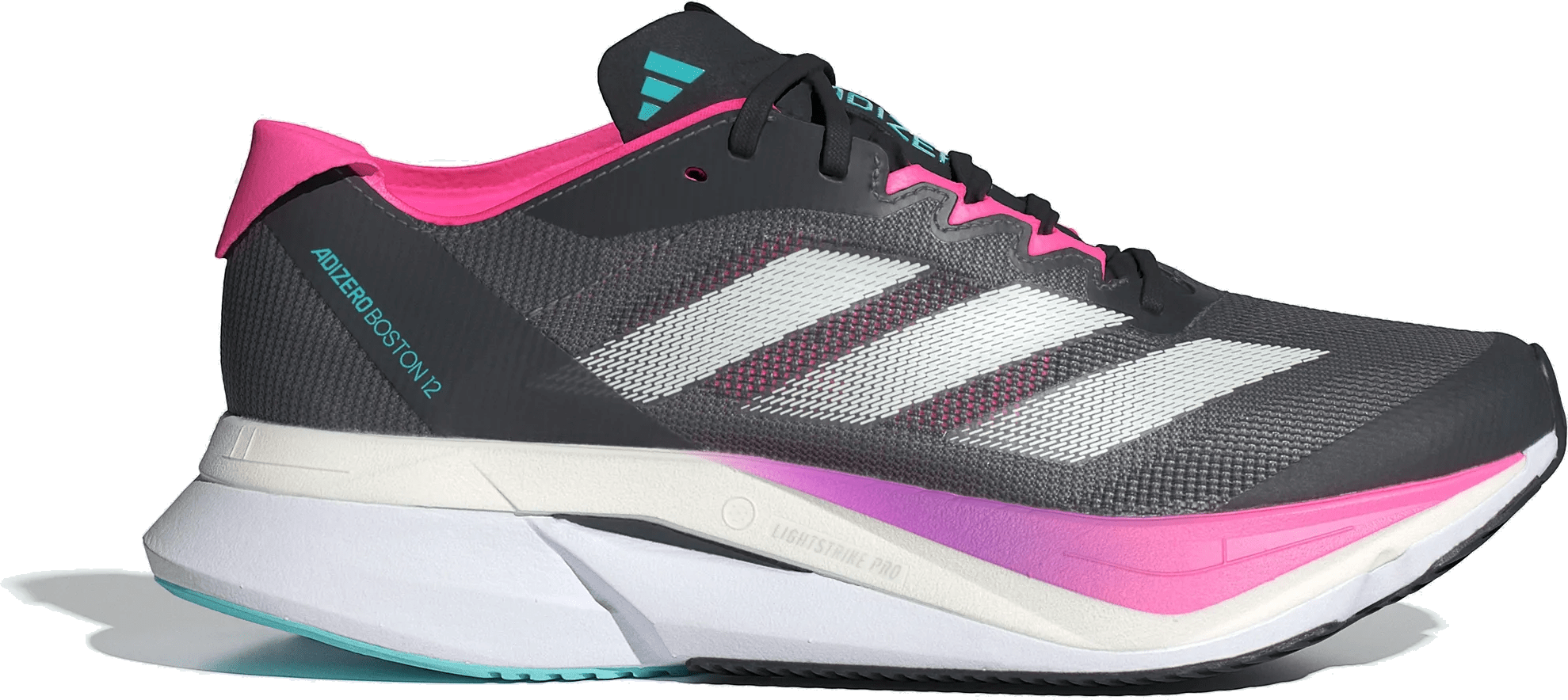 adidas Adizero Boston 12 Grey Five Crystal Jade Lucid Pink (Women's)