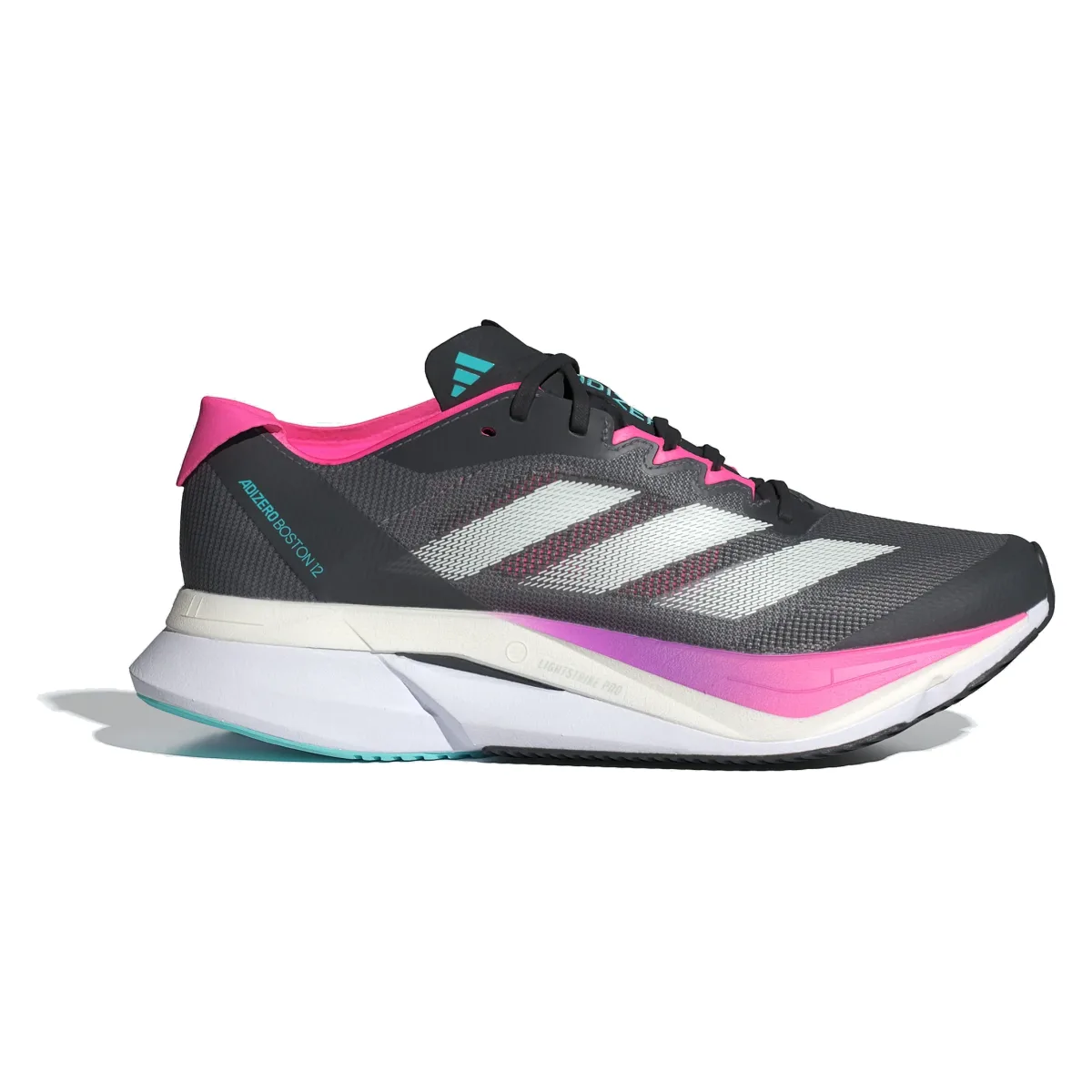 adidas Adizero Boston 12 Grey Five Crystal Jade Lucid Pink (Women's)