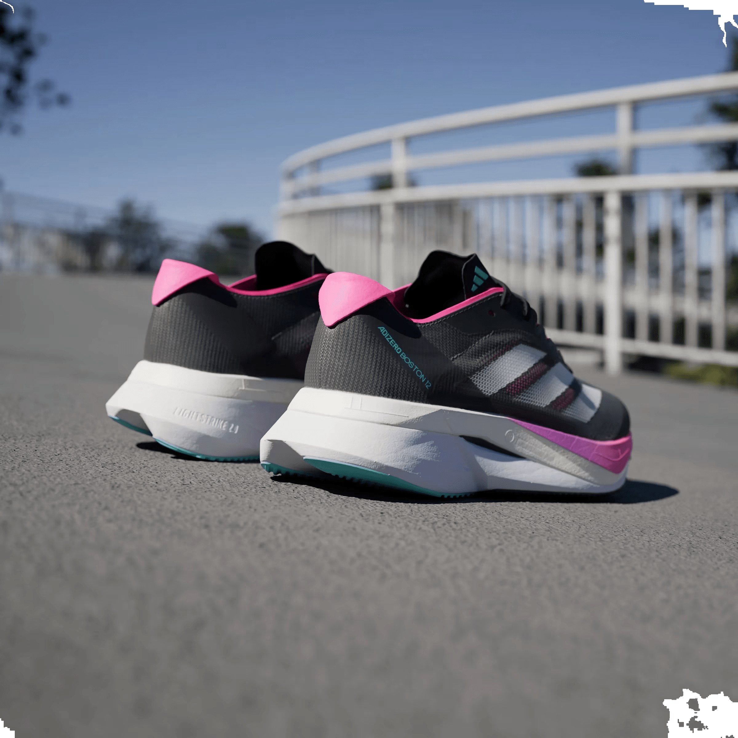 adidas Adizero Boston 12 Grey Five Crystal Jade Lucid Pink (Women's)
