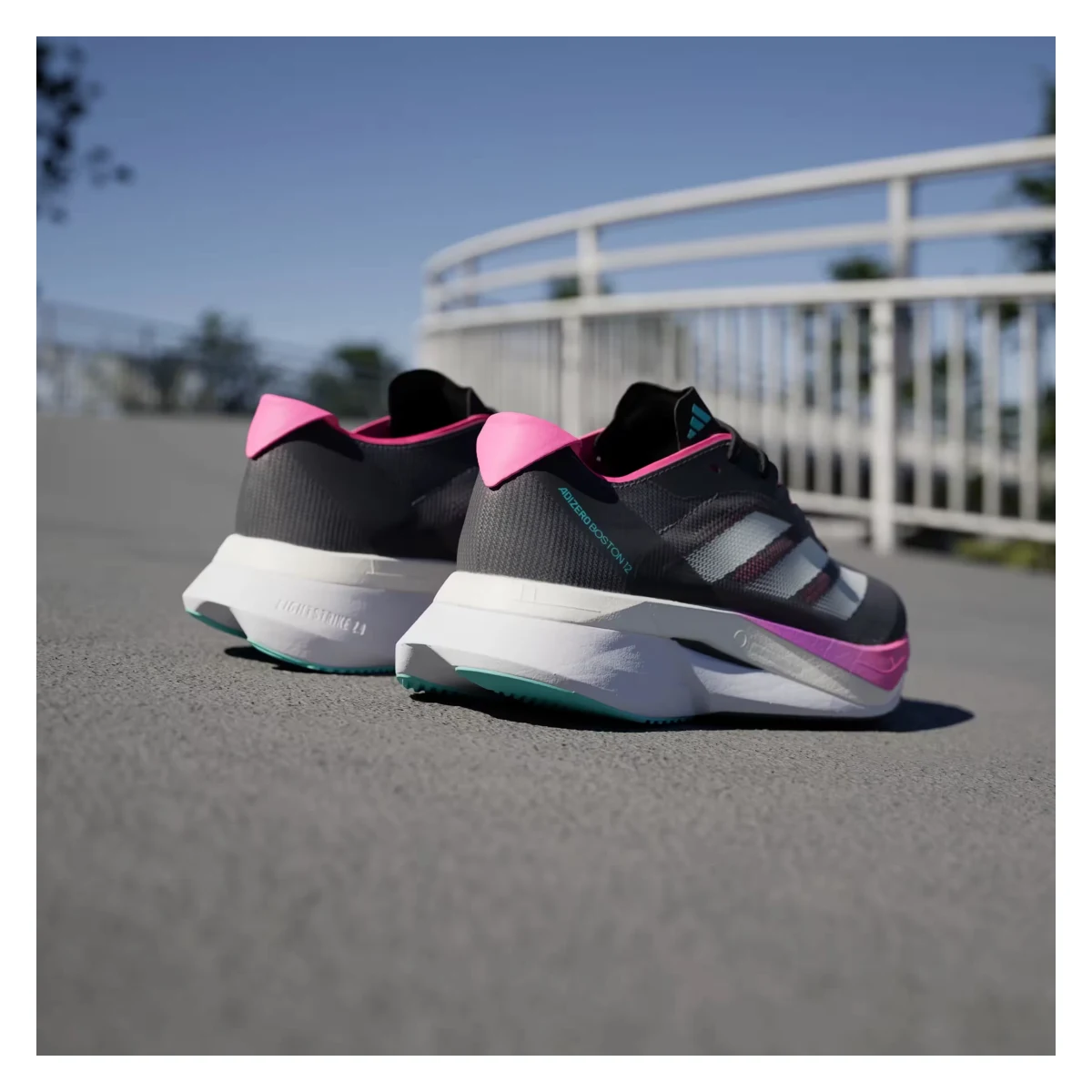 adidas Adizero Boston 12 Grey Five Crystal Jade Lucid Pink (Women's)