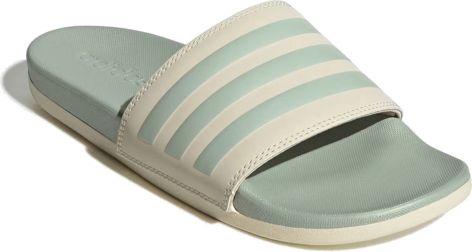 adidas Adilette Comfort Slides Wonder White Linen Green Met. (Women's)