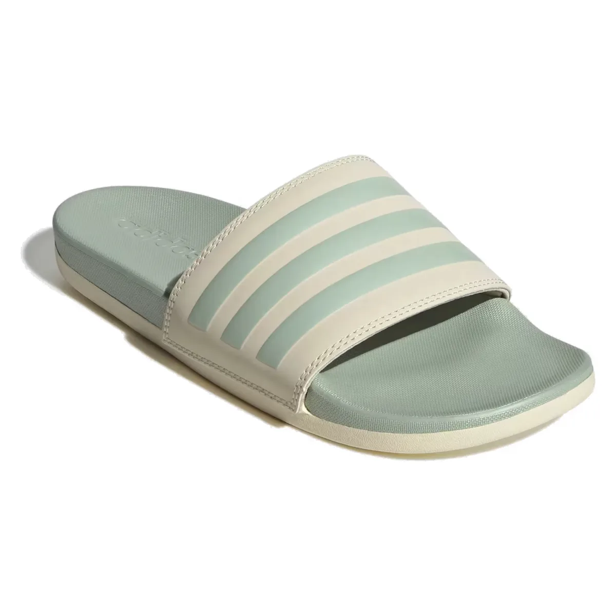 adidas Adilette Comfort Slides Wonder White Linen Green Met. (Women's)