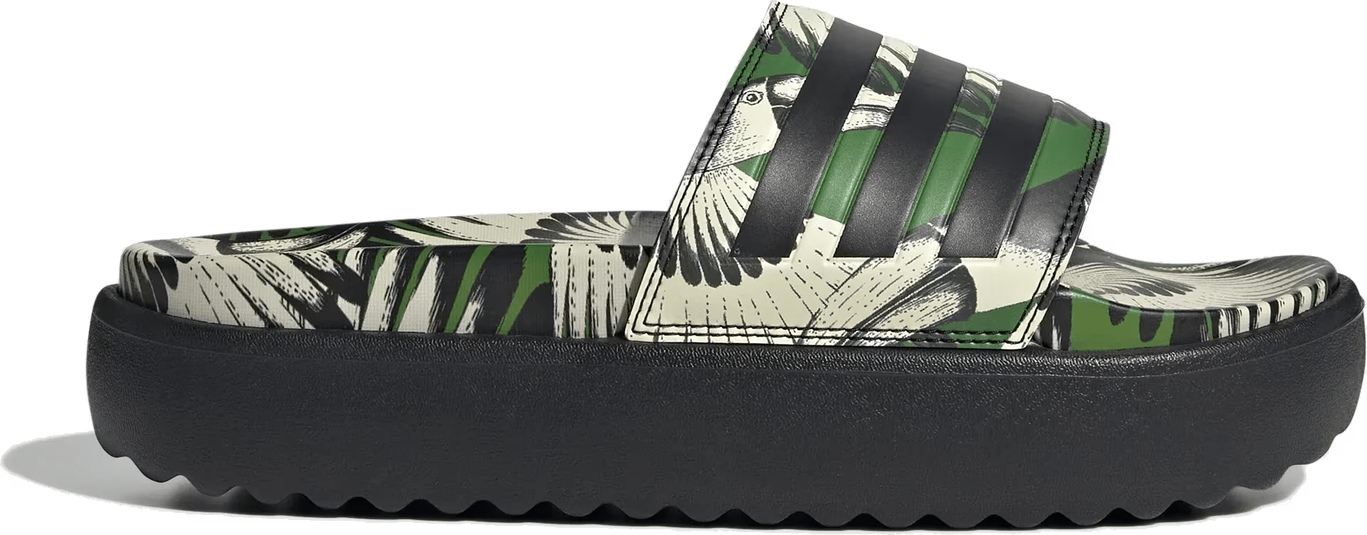 adidas Adilette Platform Slides Crew Green Core Black (Women's)