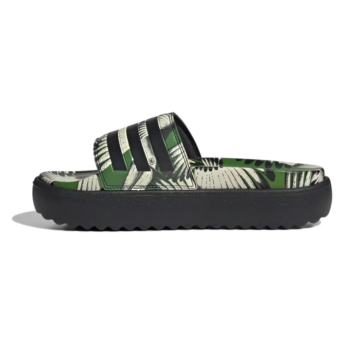 adidas Adilette Platform Slides Crew Green Core Black (Women's)