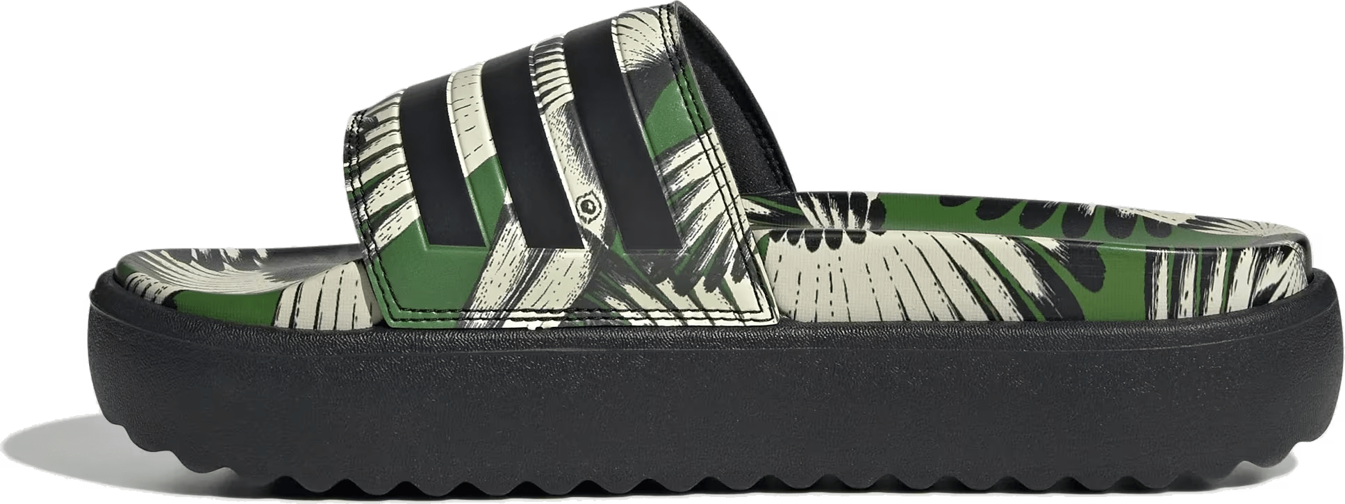 adidas Adilette Platform Slides Crew Green Core Black (Women's)