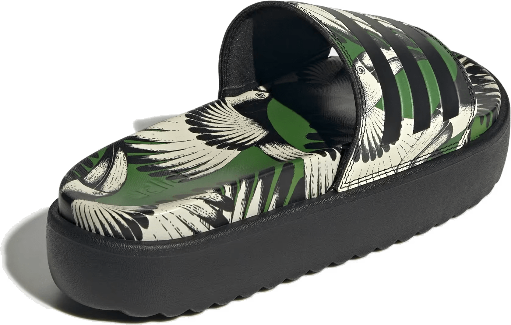 adidas Adilette Platform Slides Crew Green Core Black (Women's)