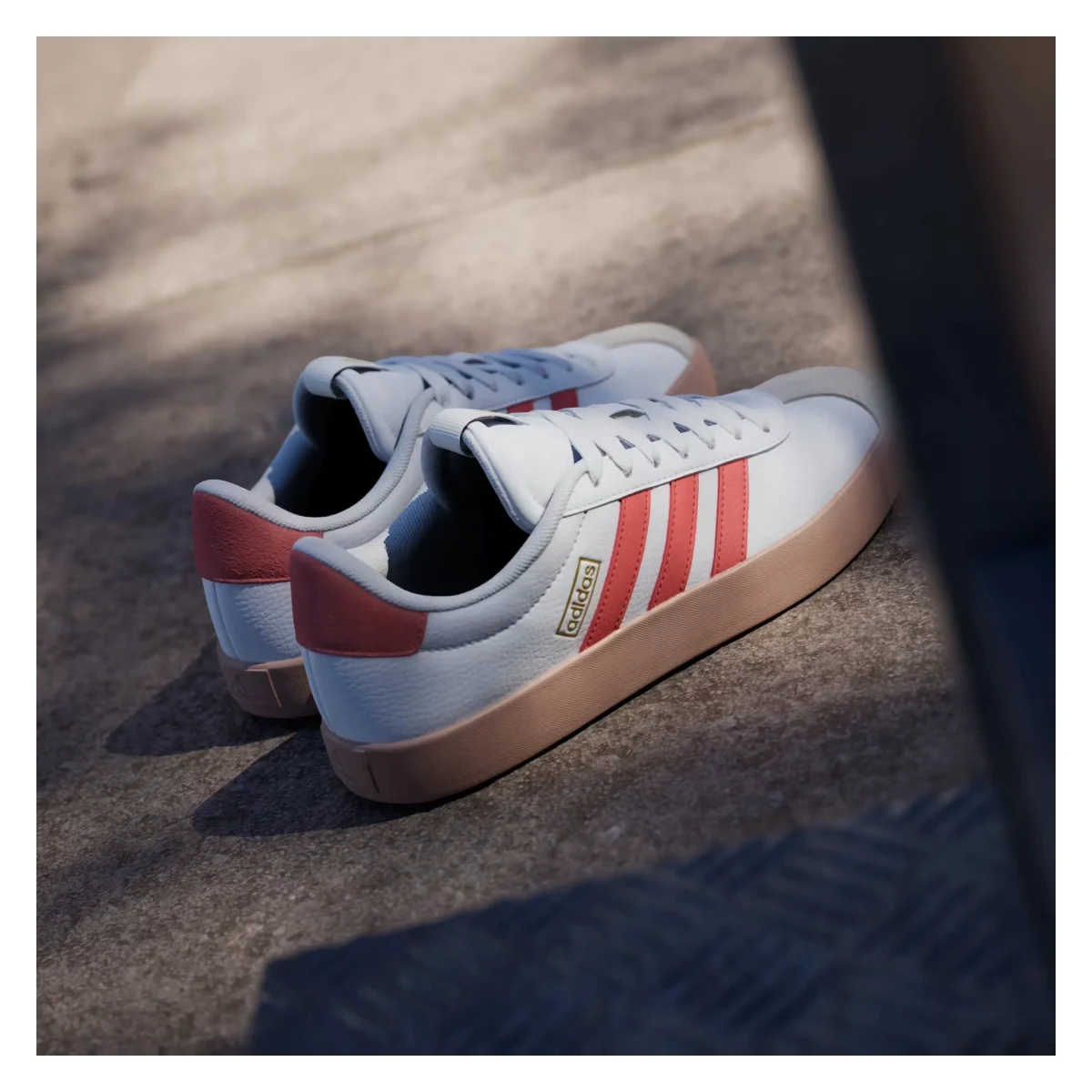 adidas VL Court 3.0 Cloud White Preloved Scarlet Gold Metallic (Women's)