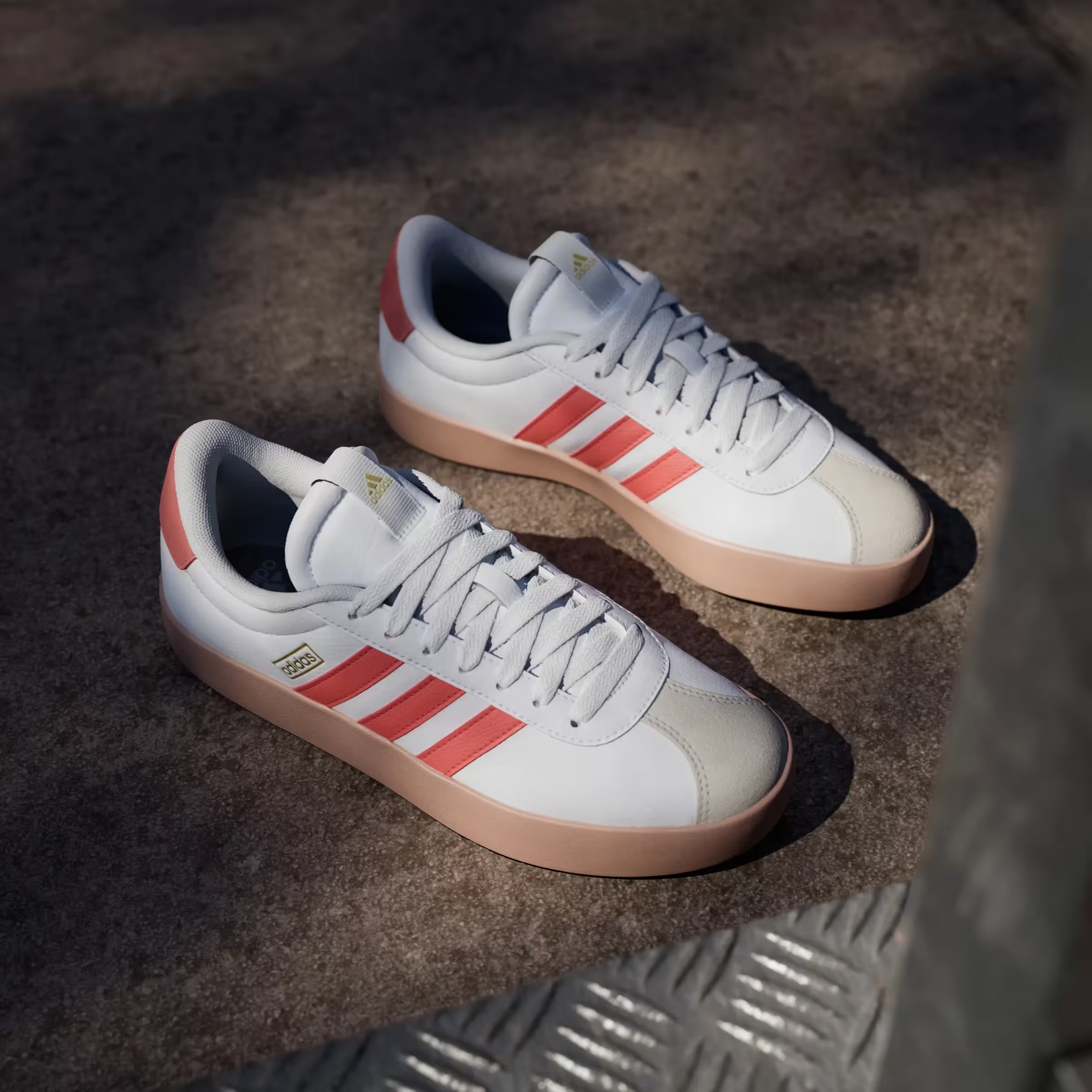 adidas VL Court 3.0 Cloud White Preloved Scarlet Gold Metallic (Women's)