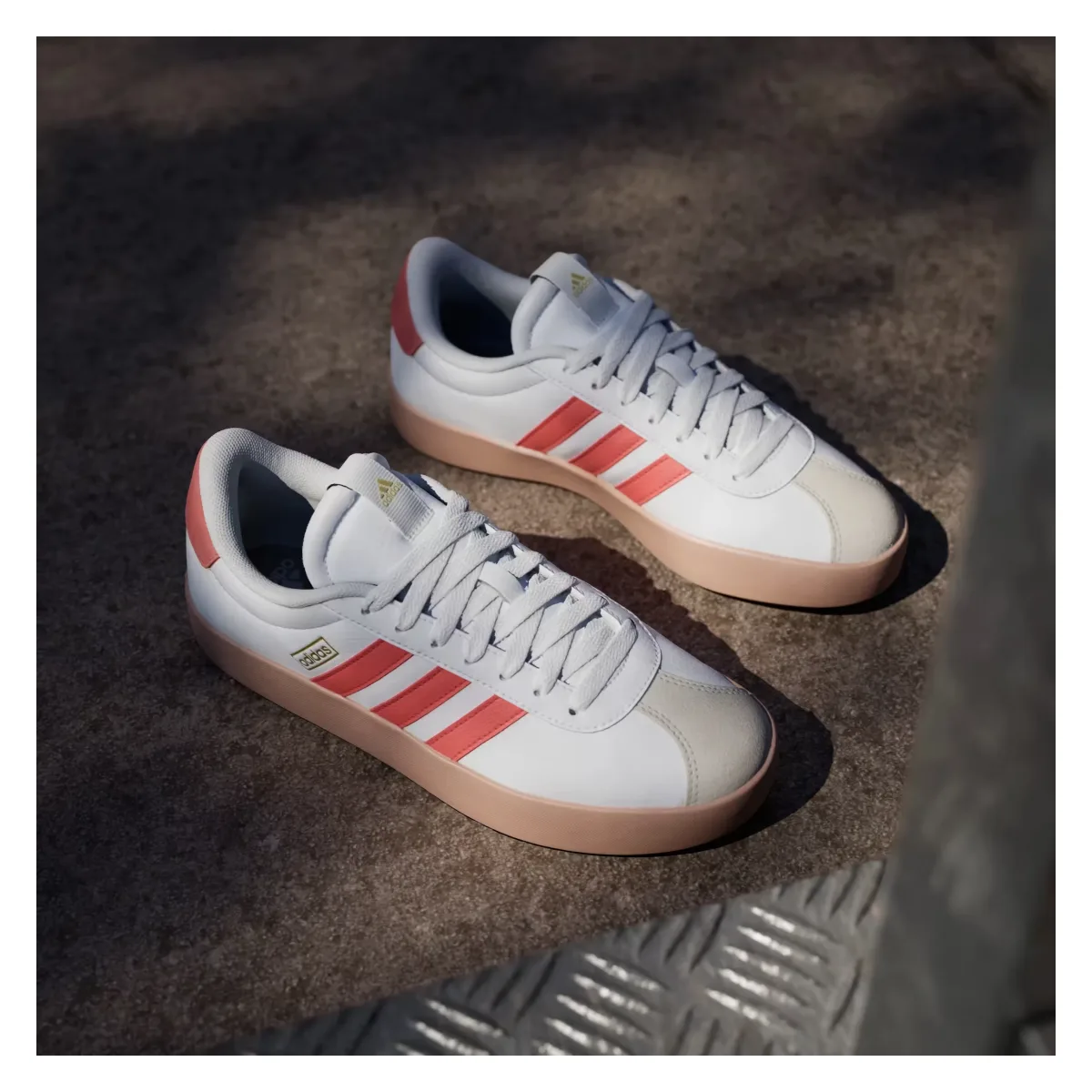 adidas VL Court 3.0 Cloud White Preloved Scarlet Gold Metallic (Women's)