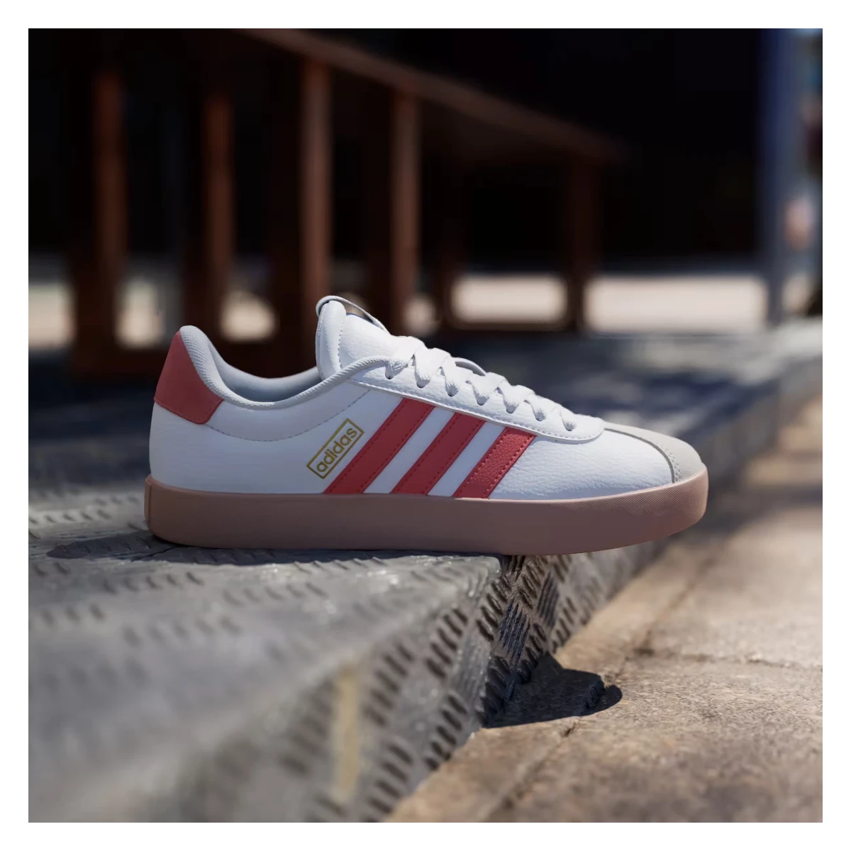 adidas VL Court 3.0 Cloud White Preloved Scarlet Gold Metallic (Women's)