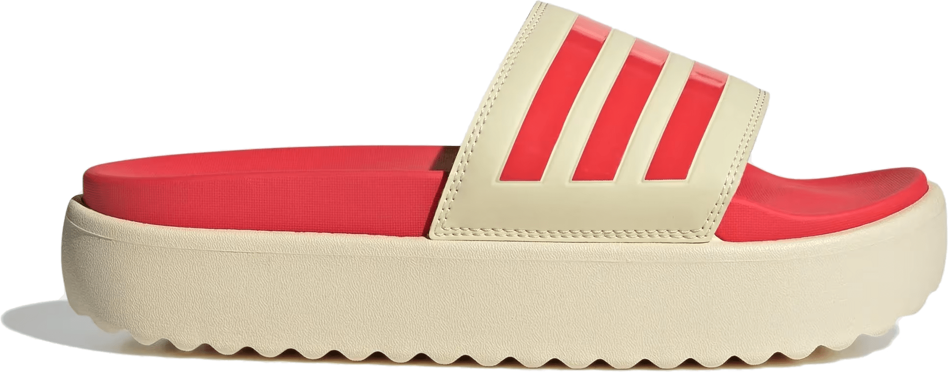 adidas Adilette Platform Slides Warm Vanilla Semi Lucid Red (Women's)
