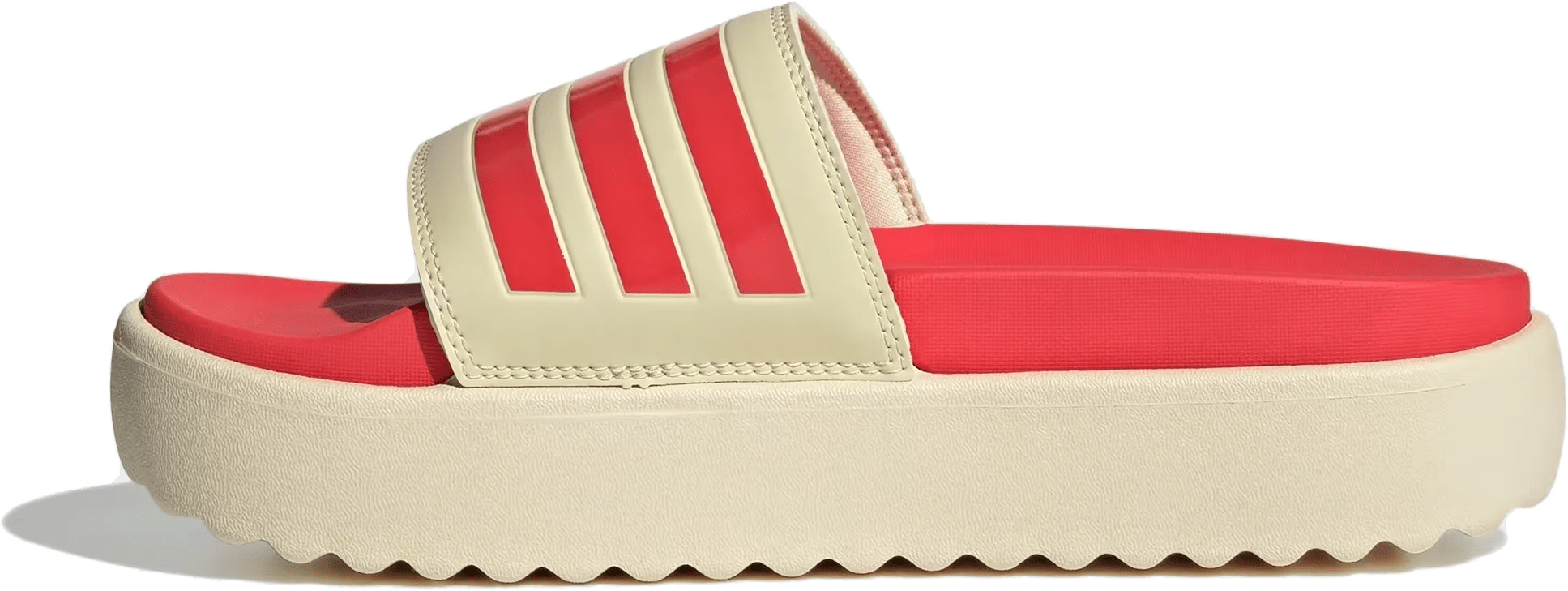 adidas Adilette Platform Slides Warm Vanilla Semi Lucid Red (Women's)