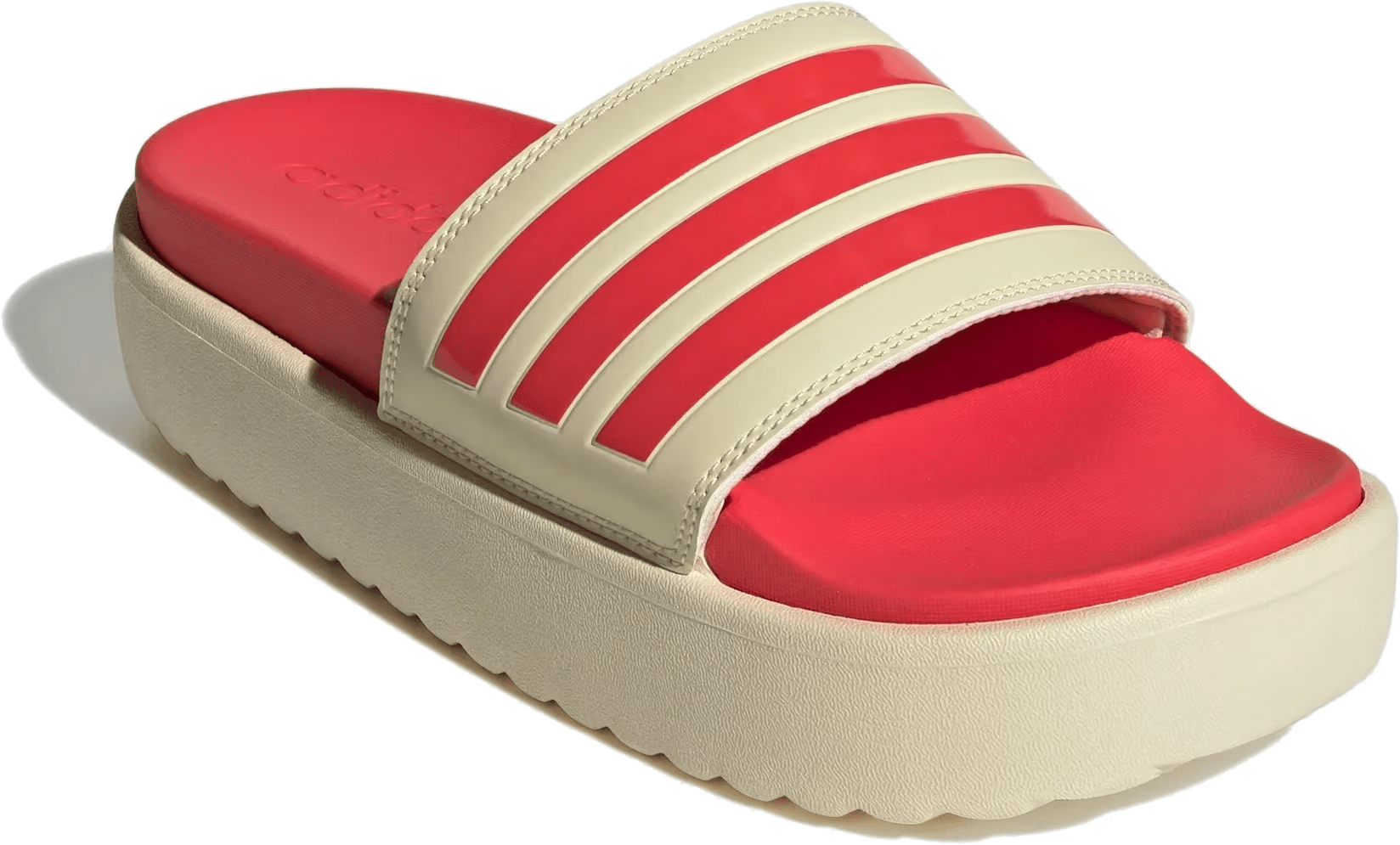 adidas Adilette Platform Slides Warm Vanilla Semi Lucid Red (Women's)