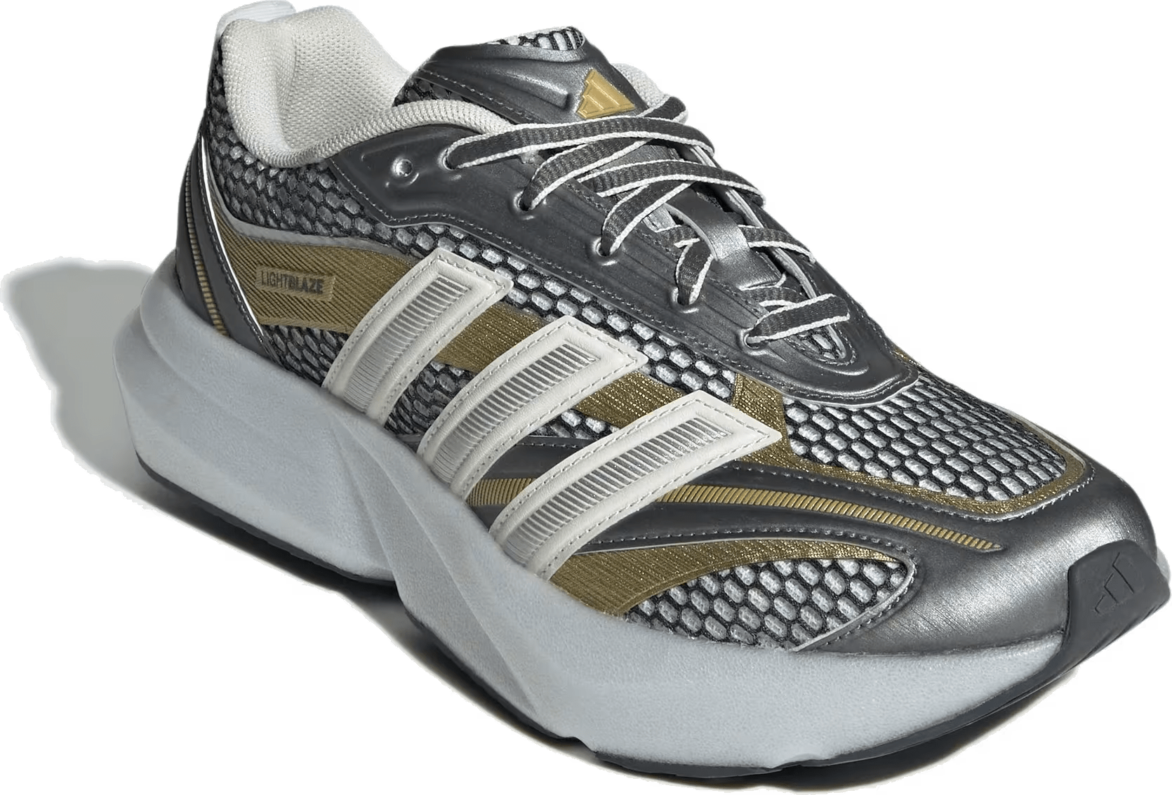 adidas Lightblaze Glow Core White Silver Metallic Matte Gold (Women's)
