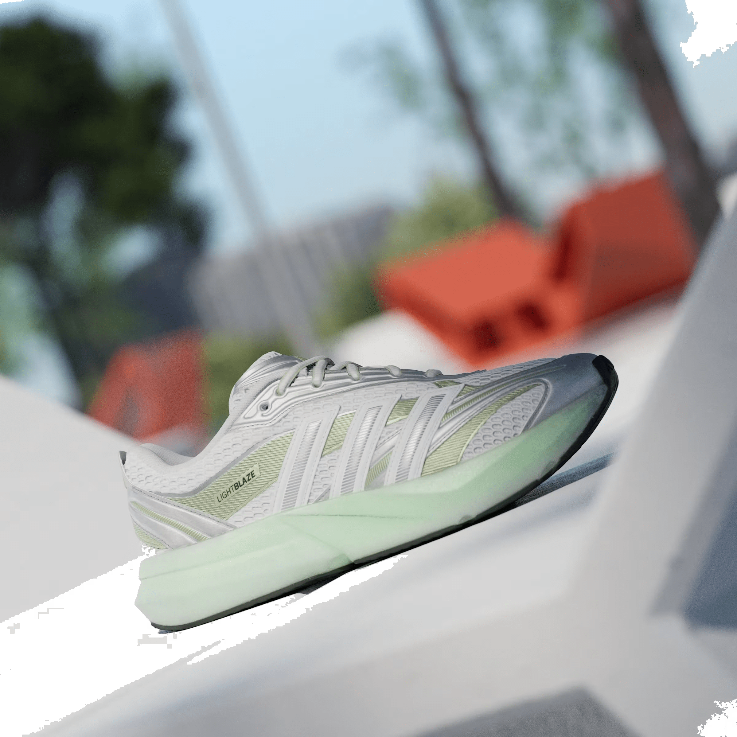 adidas Lightblaze Glow Cloud White Silver Metallic Magic Lime Met (Women's)