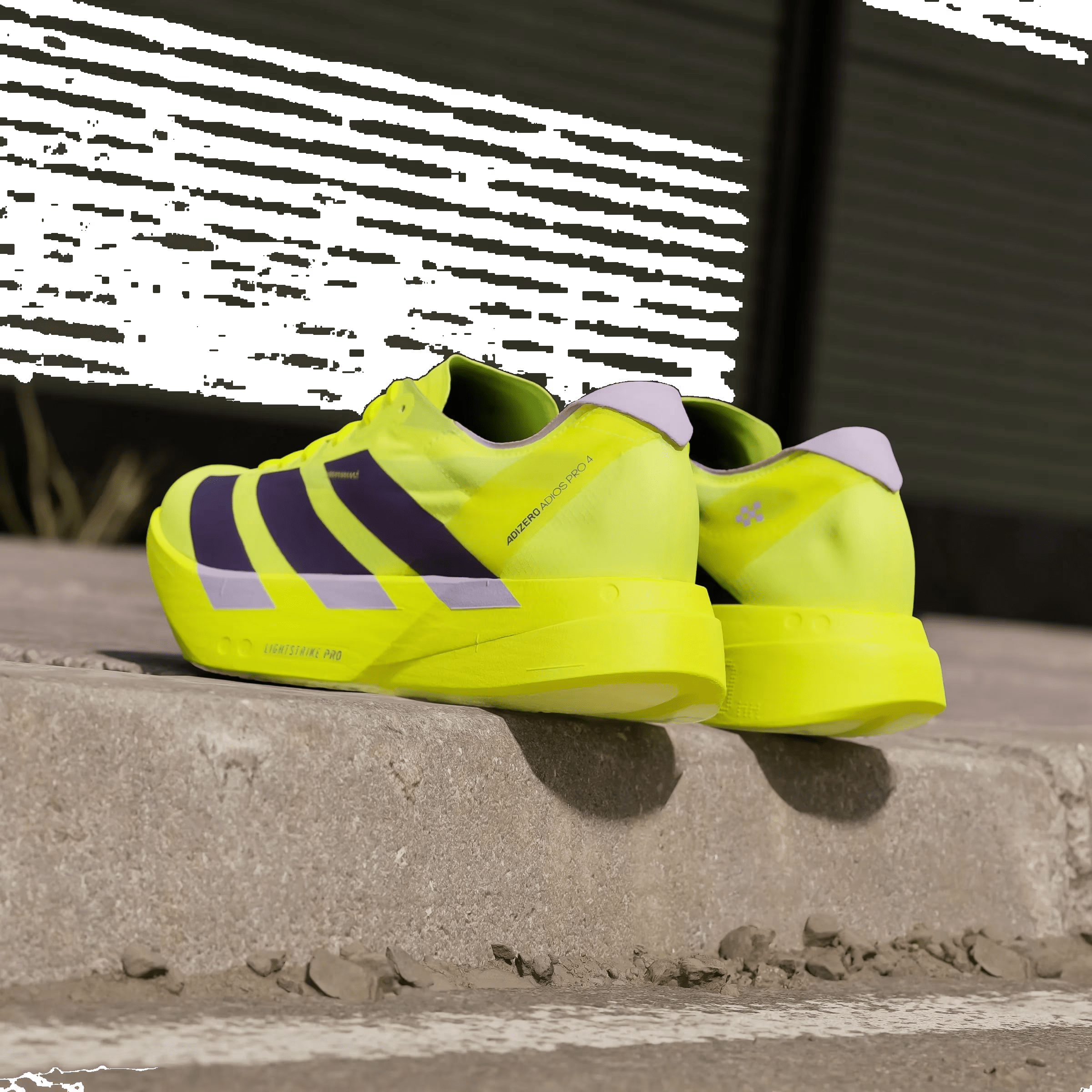 adidas Adizero Adios Pro 4 Solar Yellow Aurora Plum Powder Plum