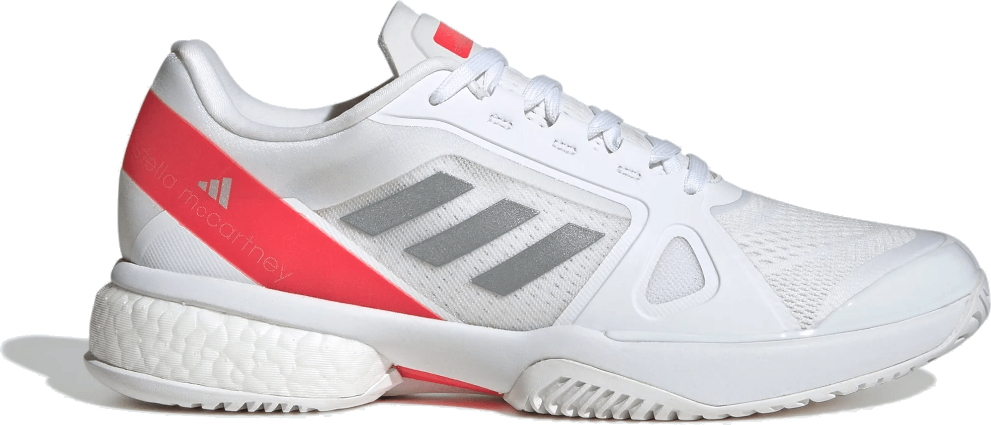 adidas Court by Stella McCartney Cloud White Silver Metallic Lucid Red (Women's)