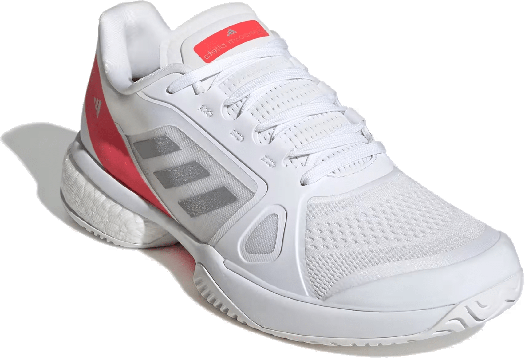 adidas Court by Stella McCartney Cloud White Silver Metallic Lucid Red (Women's)