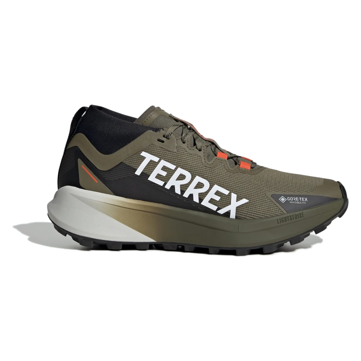 adidas Terrex Agravic Gore-Tex Trail Olive Strata Cloud White Semi Impact Orange