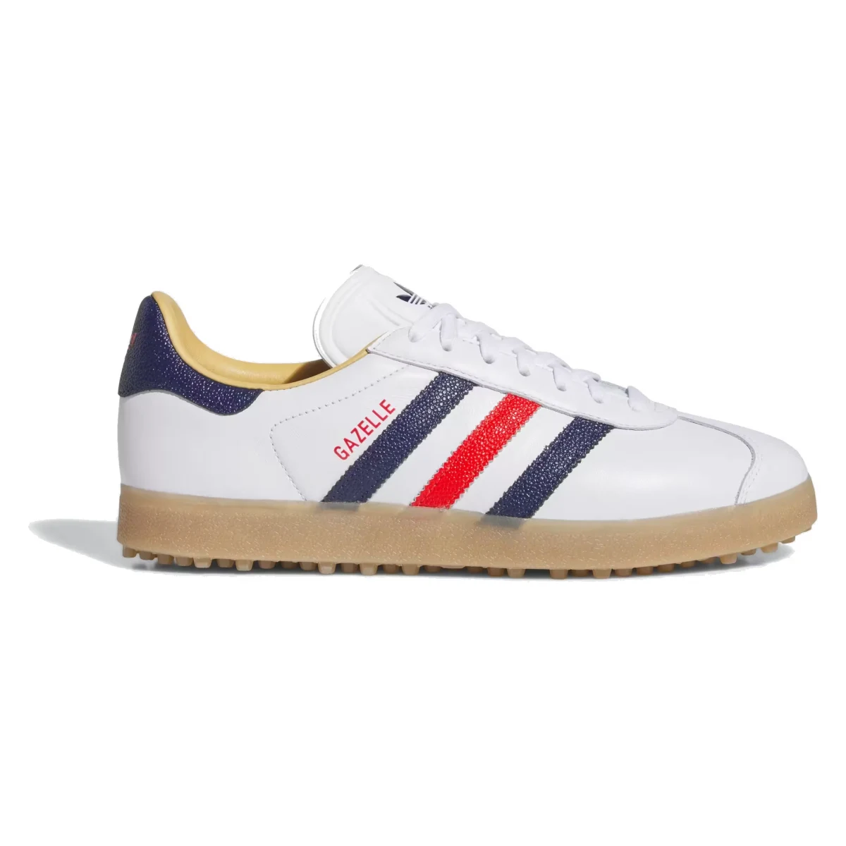 adidas Gazelle Leather Spikeless Golf White Dark Blue Red