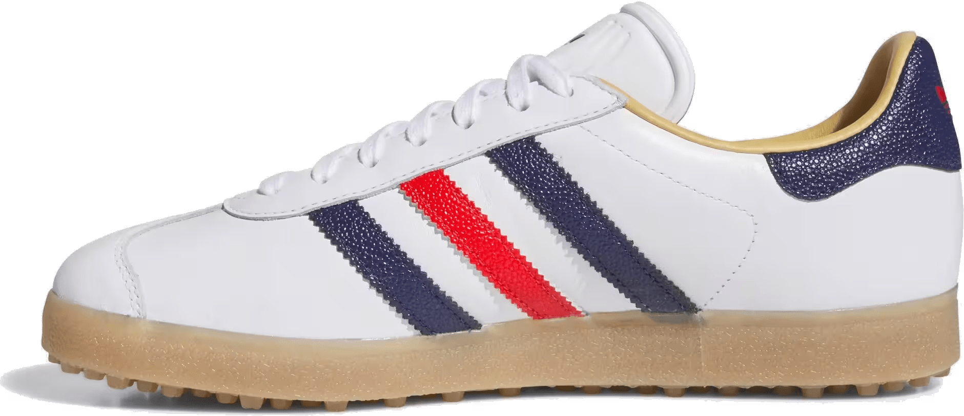 adidas Gazelle Leather Spikeless Golf White Dark Blue Red