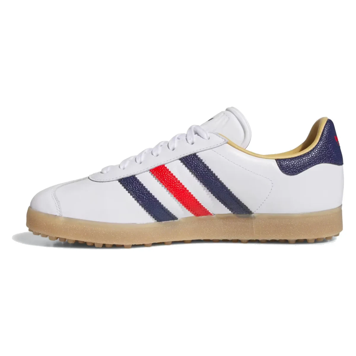 adidas Gazelle Leather Spikeless Golf White Dark Blue Red