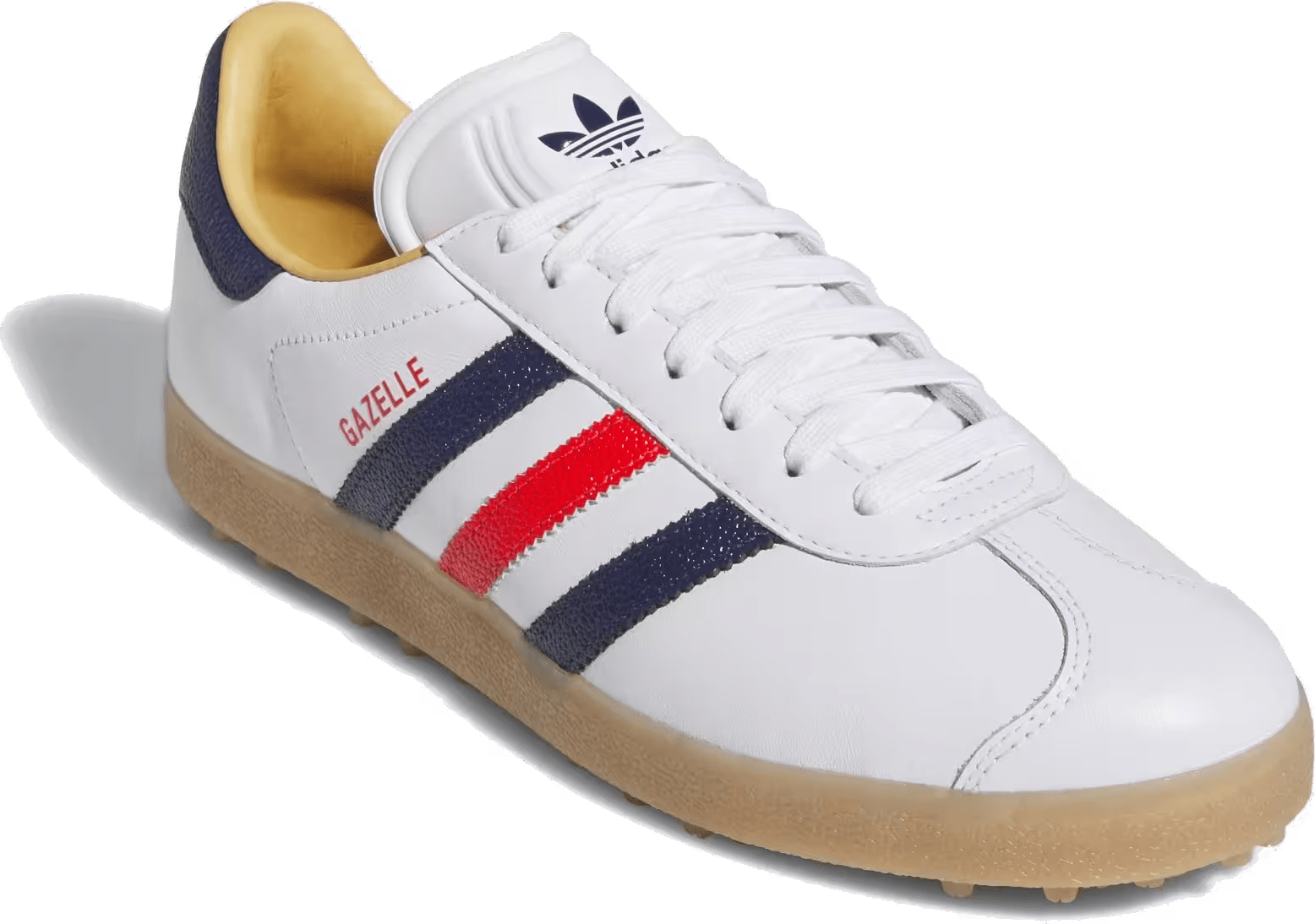 adidas Gazelle Leather Spikeless Golf White Dark Blue Red