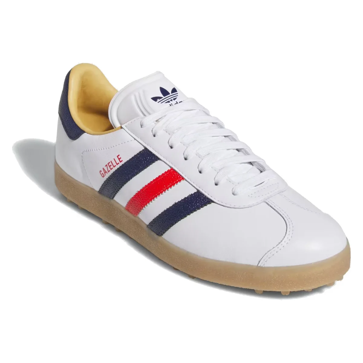 adidas Gazelle Leather Spikeless Golf White Dark Blue Red