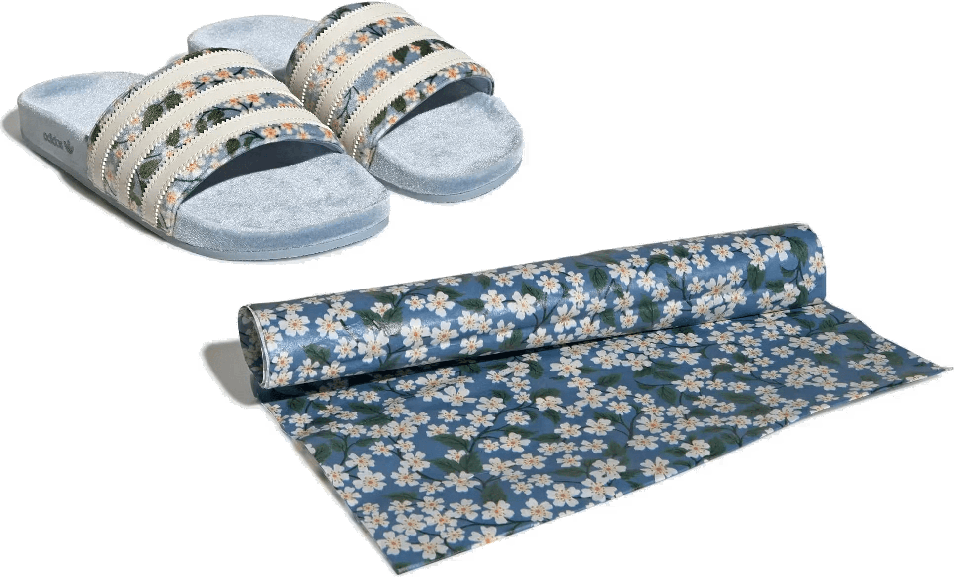 adidas Adilette Slides Liberty London Tactile Blue Floral (Women's)