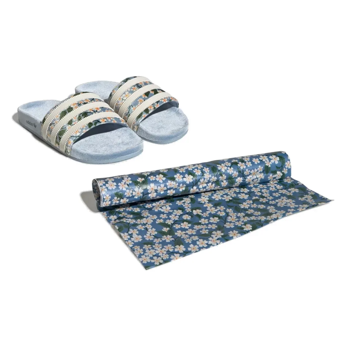 adidas Adilette Slides Liberty London Tactile Blue Floral (Women's)