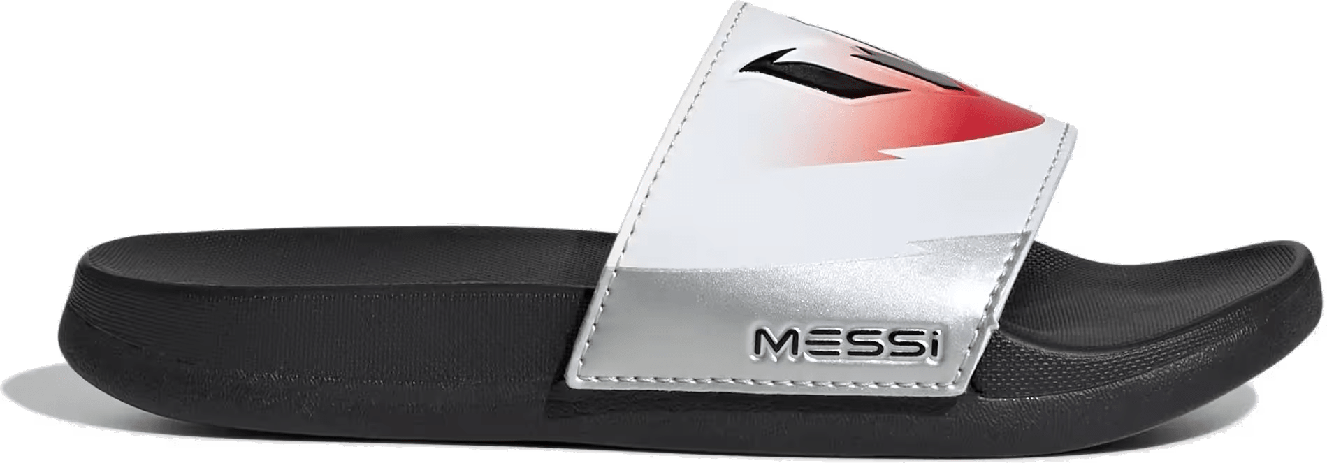 adidas Adilette Comfort Slides Messi White Black Lucid Red (GS)