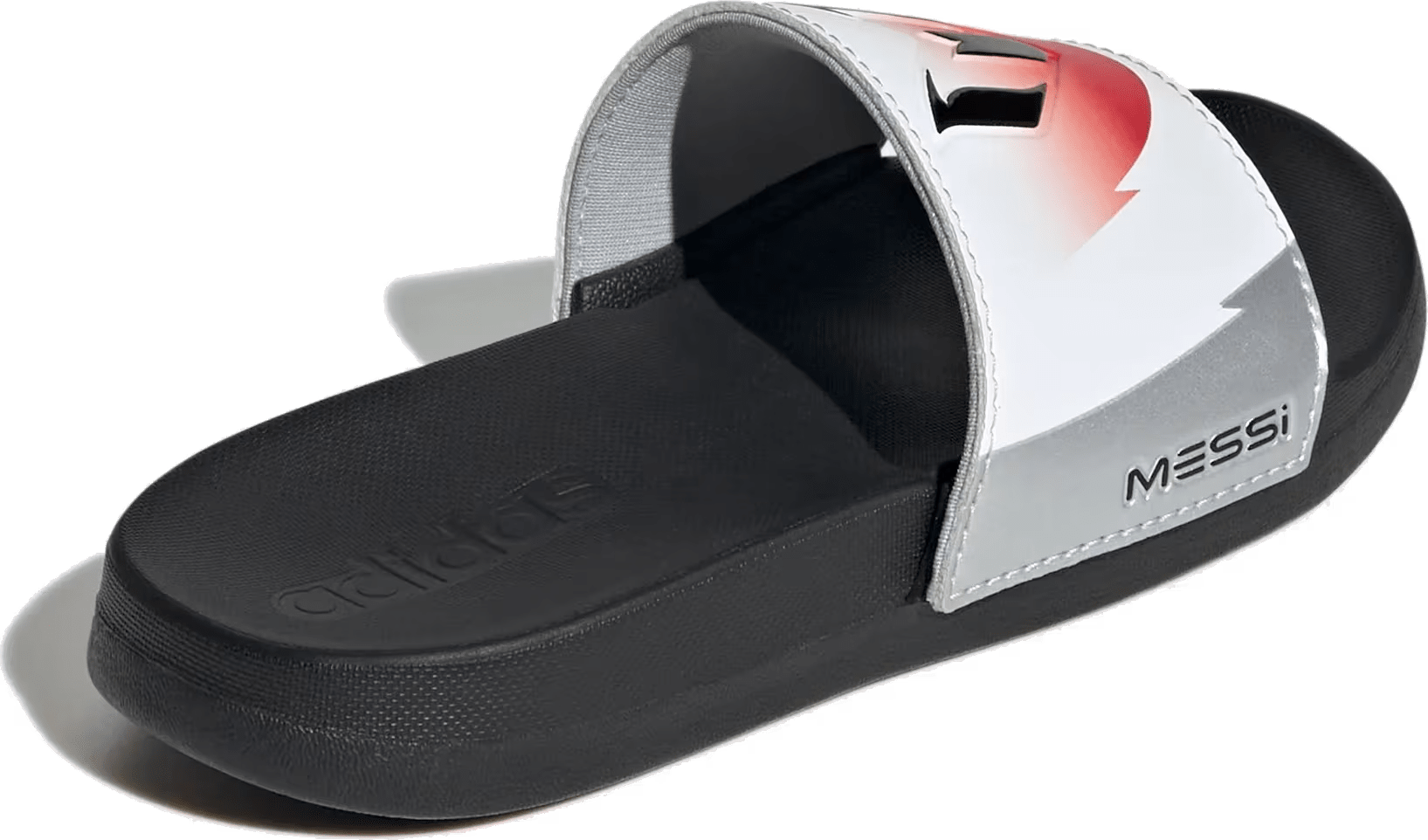 adidas Adilette Comfort Slides Messi White Black Lucid Red (GS)