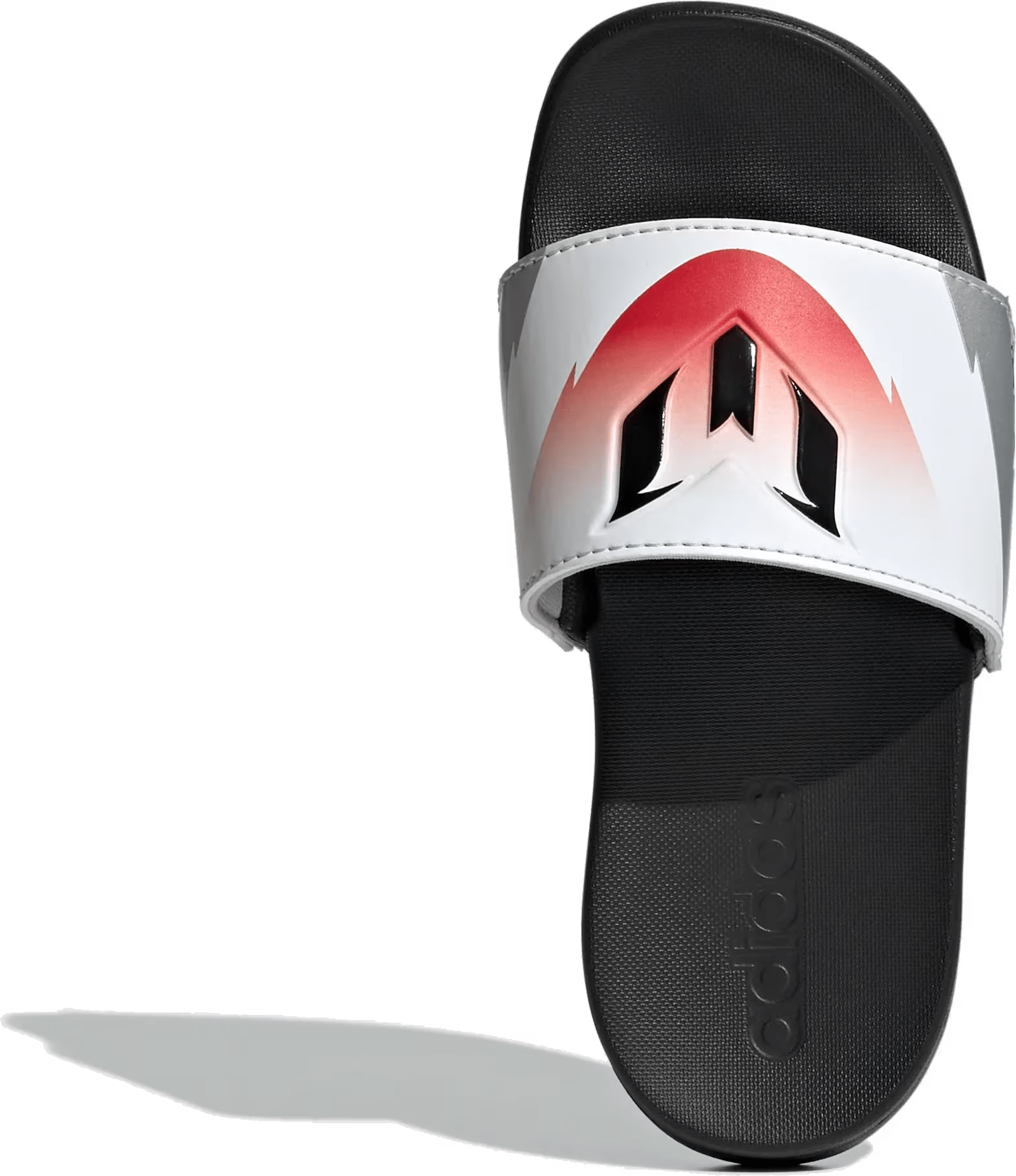adidas Adilette Comfort Slides Messi White Black Lucid Red (GS)