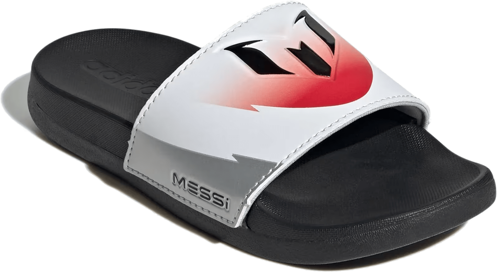 adidas Adilette Comfort Slides Messi White Black Lucid Red (GS)