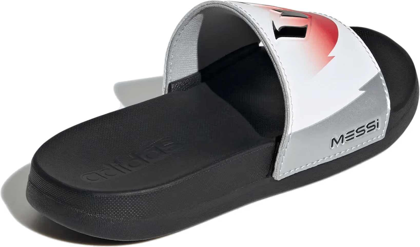 adidas Adilette Comfort Slides Messi White Black Lucid Red (GS)